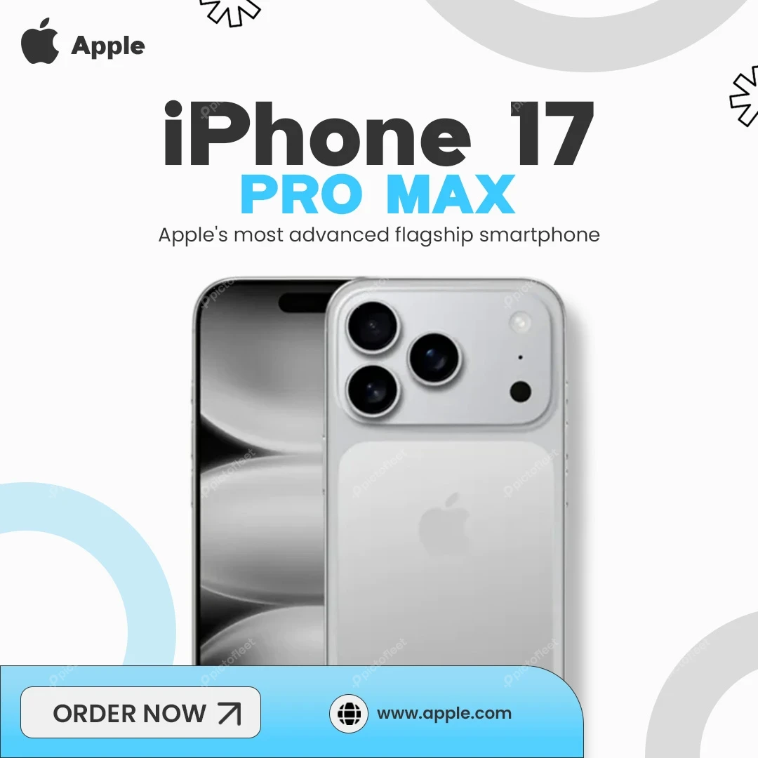 iPhone 17 Pro Max Smartphone Promotion Social Media Post Editable PSD Template