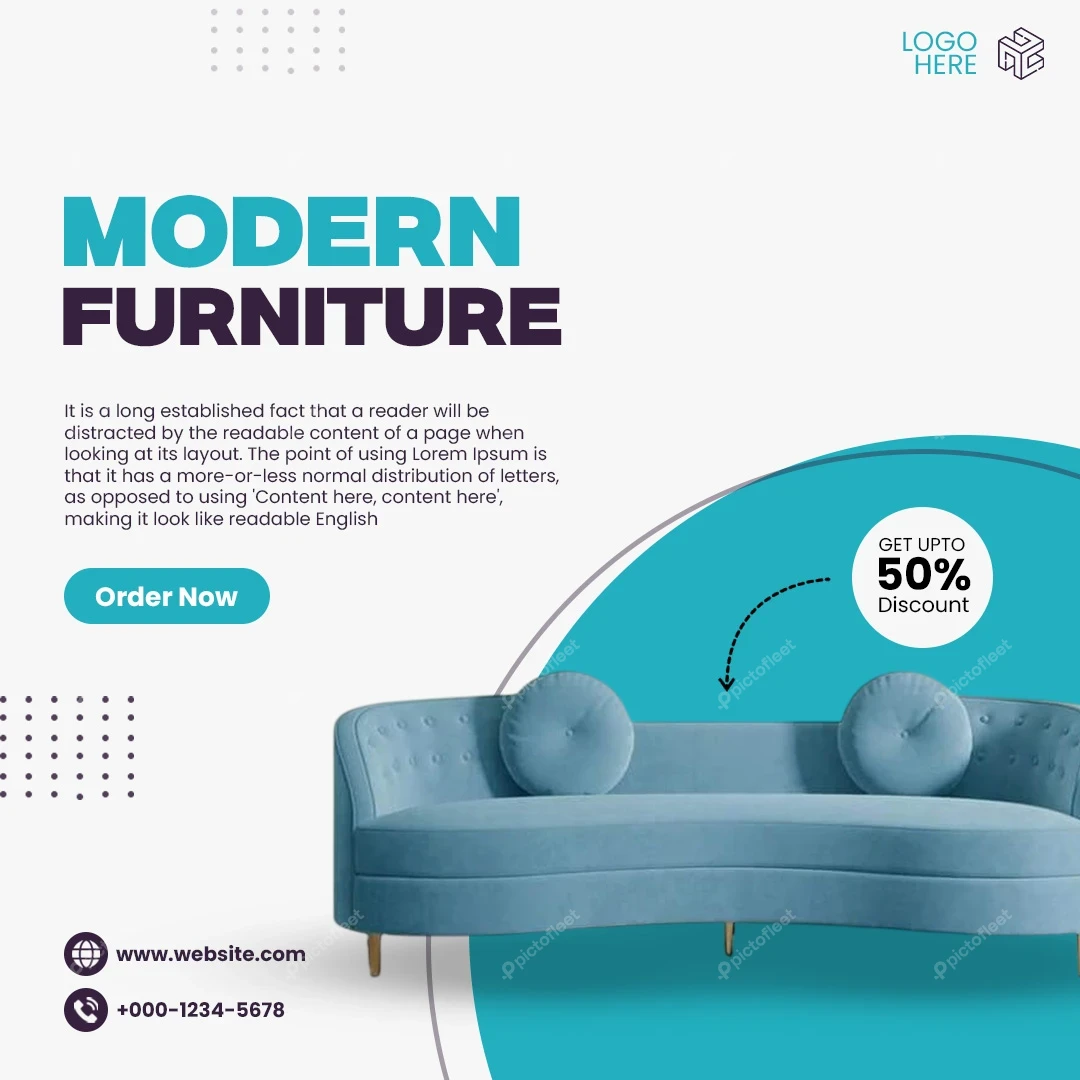 Modern Furniture Sale Promotion Social Media Post Editable PSD Template