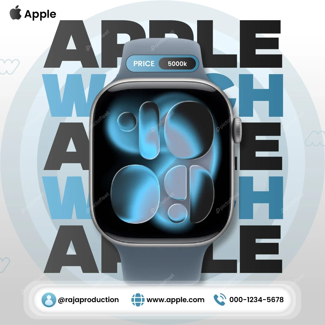 Modern Smartwatch Product Promotion Social Media Post Editable PSD Template