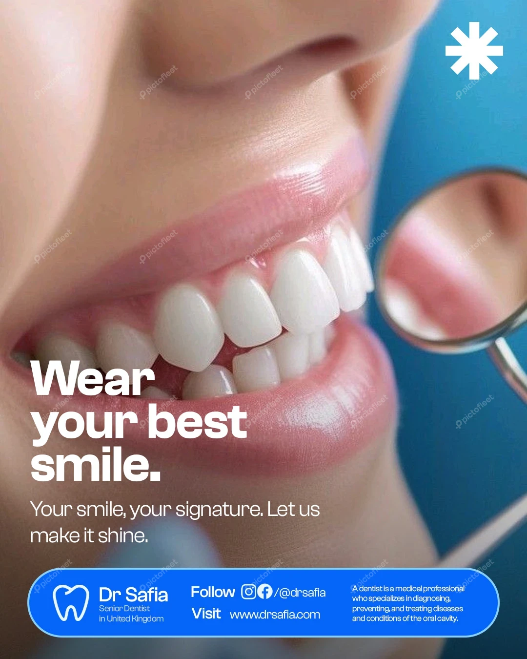 Professional Dentist Medical Services Flyer Editable PSD Template
