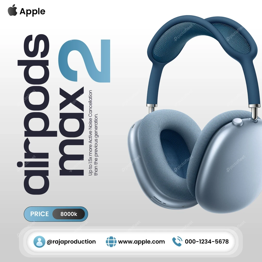 Modern Wireless Headphones Gadget Promotion Social Media Post Editable PSD Template