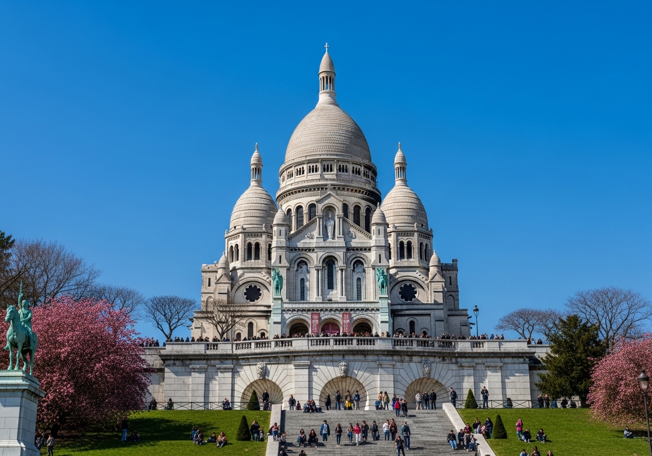 Sacré-Cœur Basilica in Springtime Paris